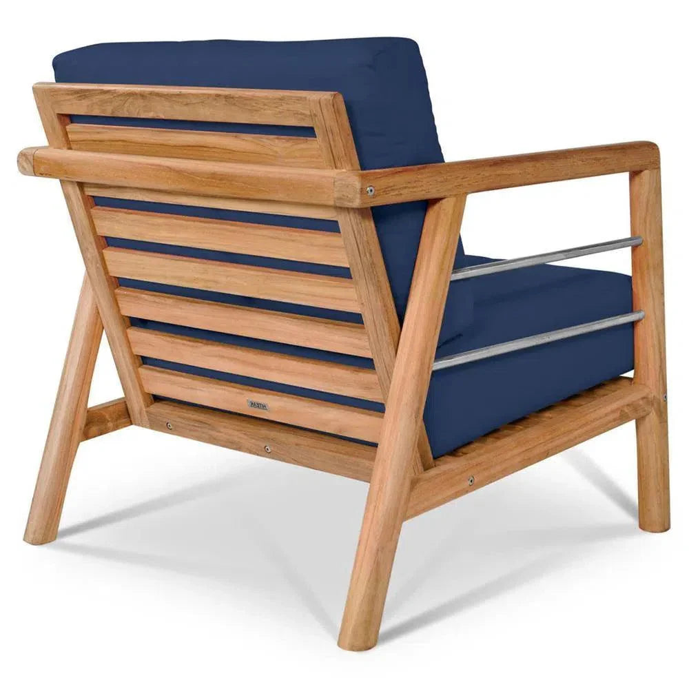 Aalto Teak Deep Outdoor Club Chair Sunbrella Cushion