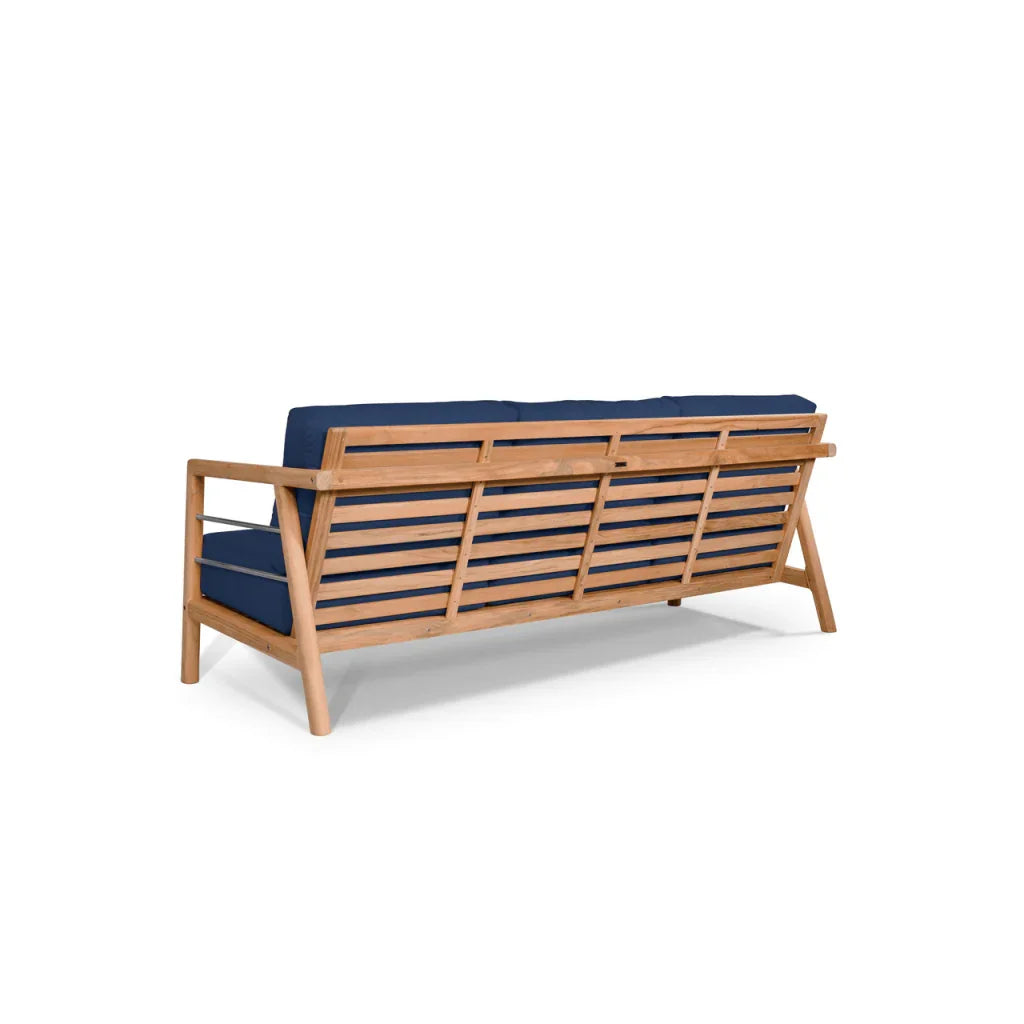 Aalto Teak Patio Deep Sofa Set with Sunbrella Cushion 4PC