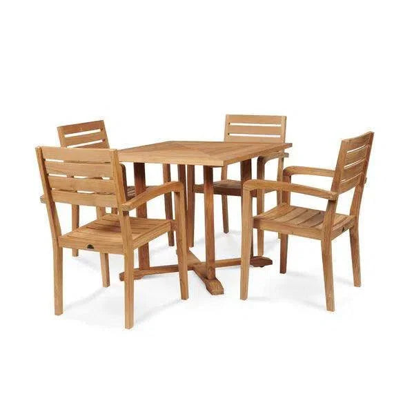 Avery Square Teak Outdoor Dining Table with Umbrella Hole