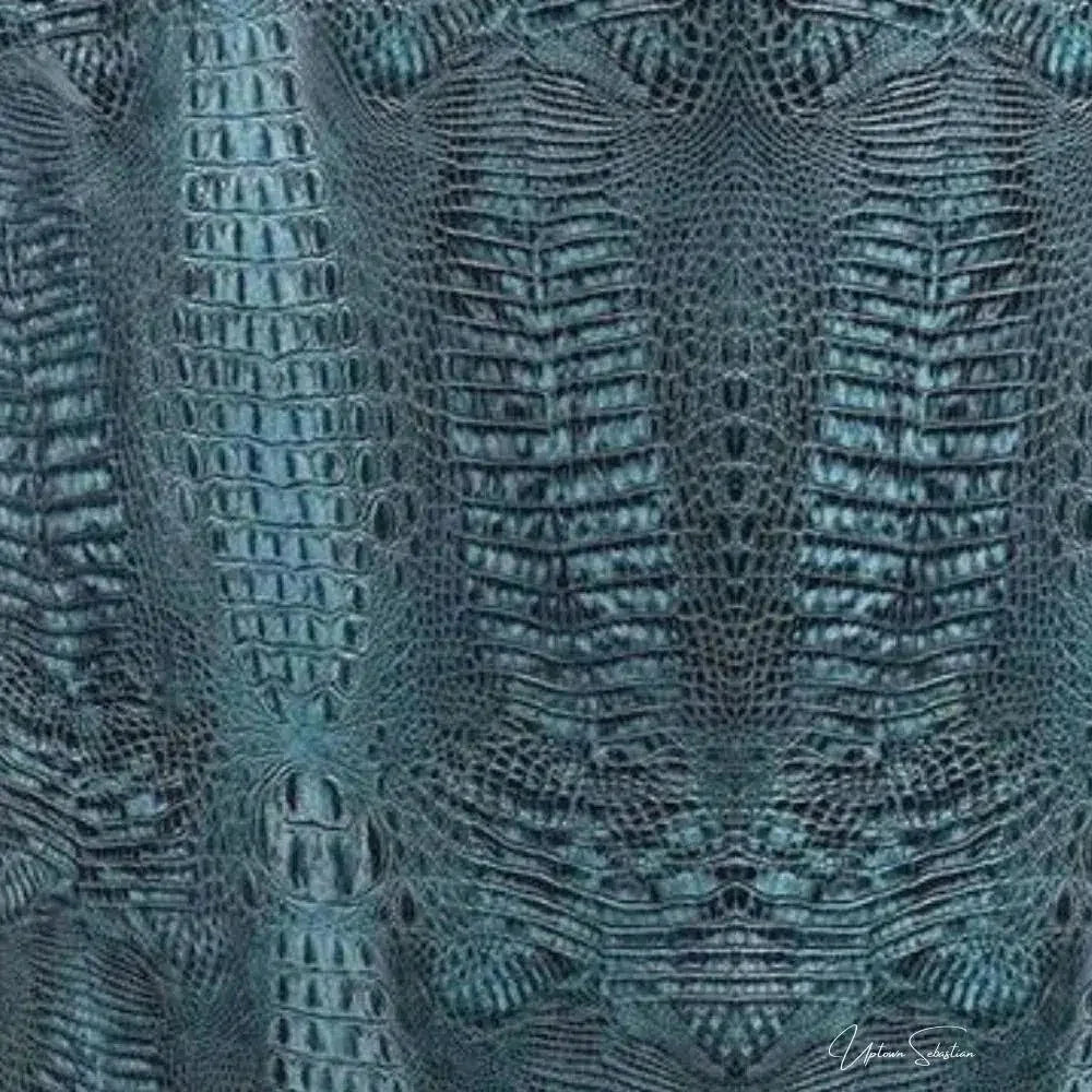 Blue Western Couch Blue Alligator Embossed Leather