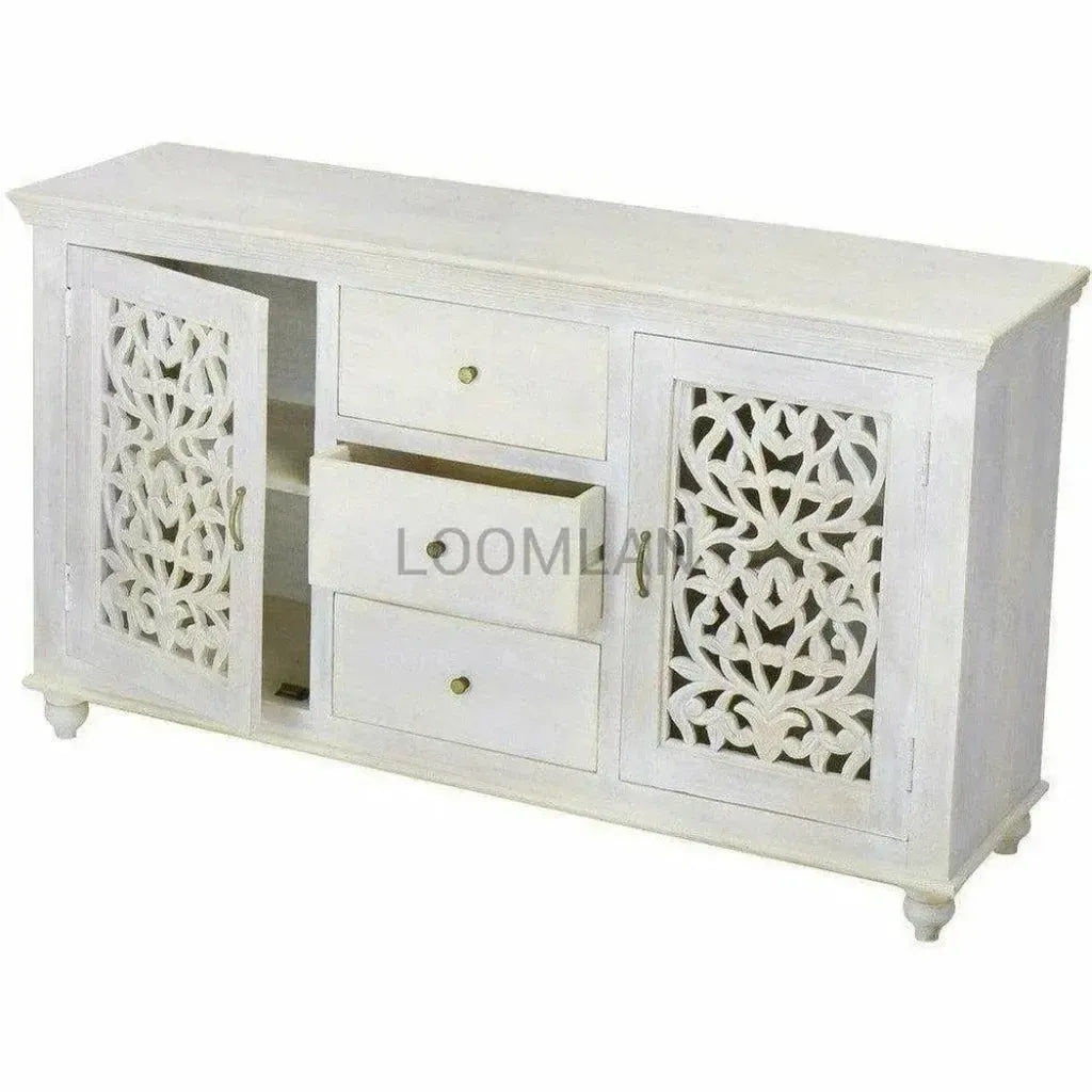 Caldorra Three Drawers White Sideboard