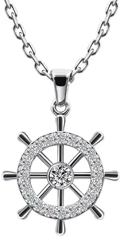 Tianyu Gems 18K Thick Gold Plated Necklace Mossanite 1 Carat 6.5mm DF VVS Round White Moissanite Silver Heart Pendant Necklace
