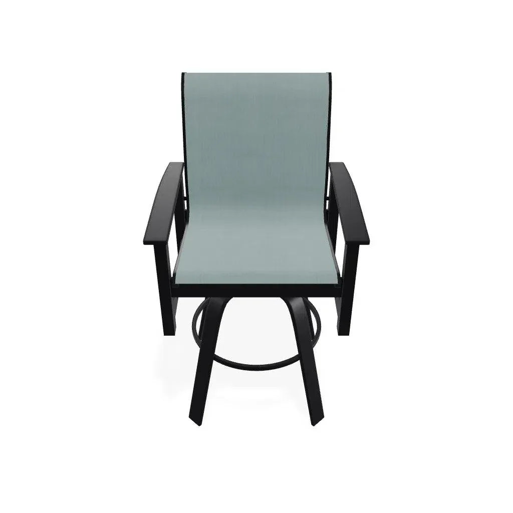 Leeward MGP Sling Bar Height Swivel Outdoor Arm Chair