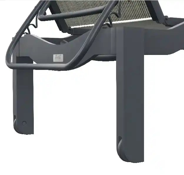 Leeward MGP Sling Stacking Outdoor Chaise with Wheels
