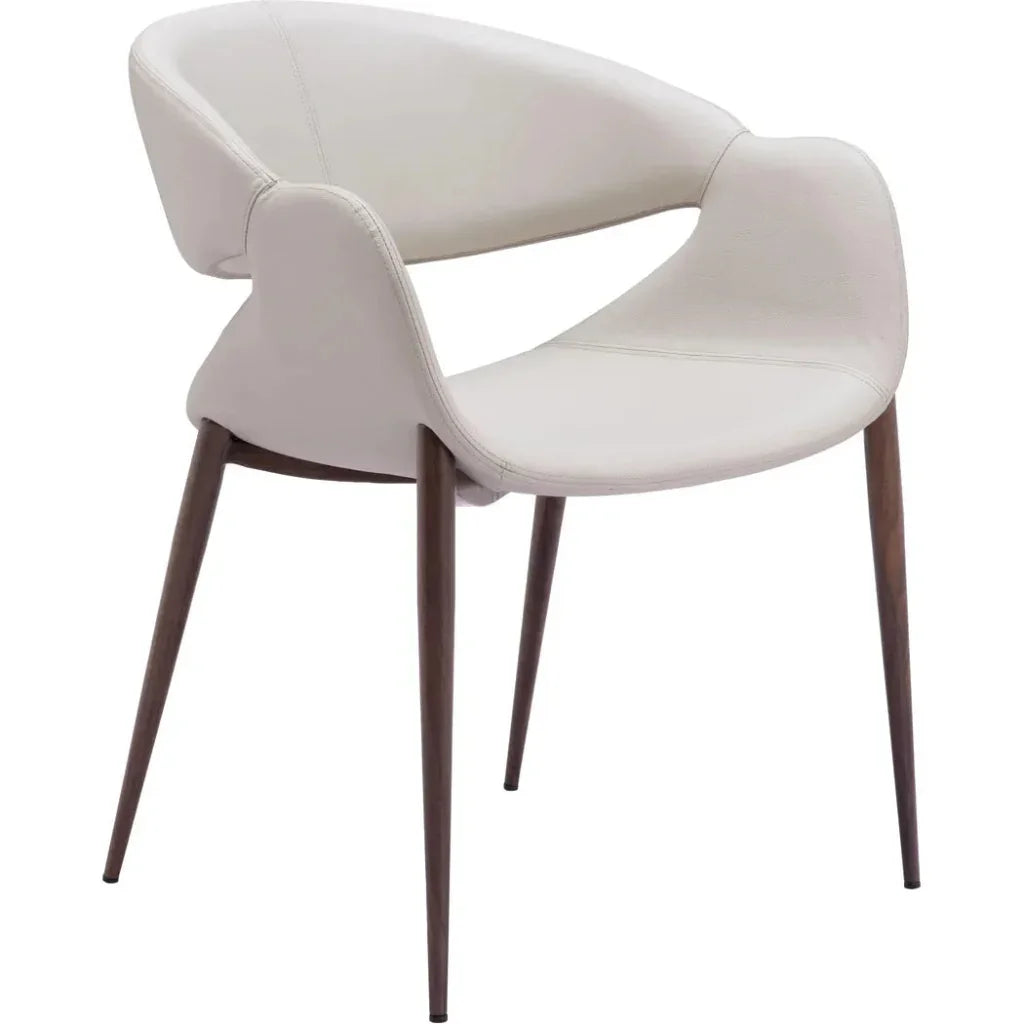 Limay Dining Chair (Set of 2) Beige & Walnut