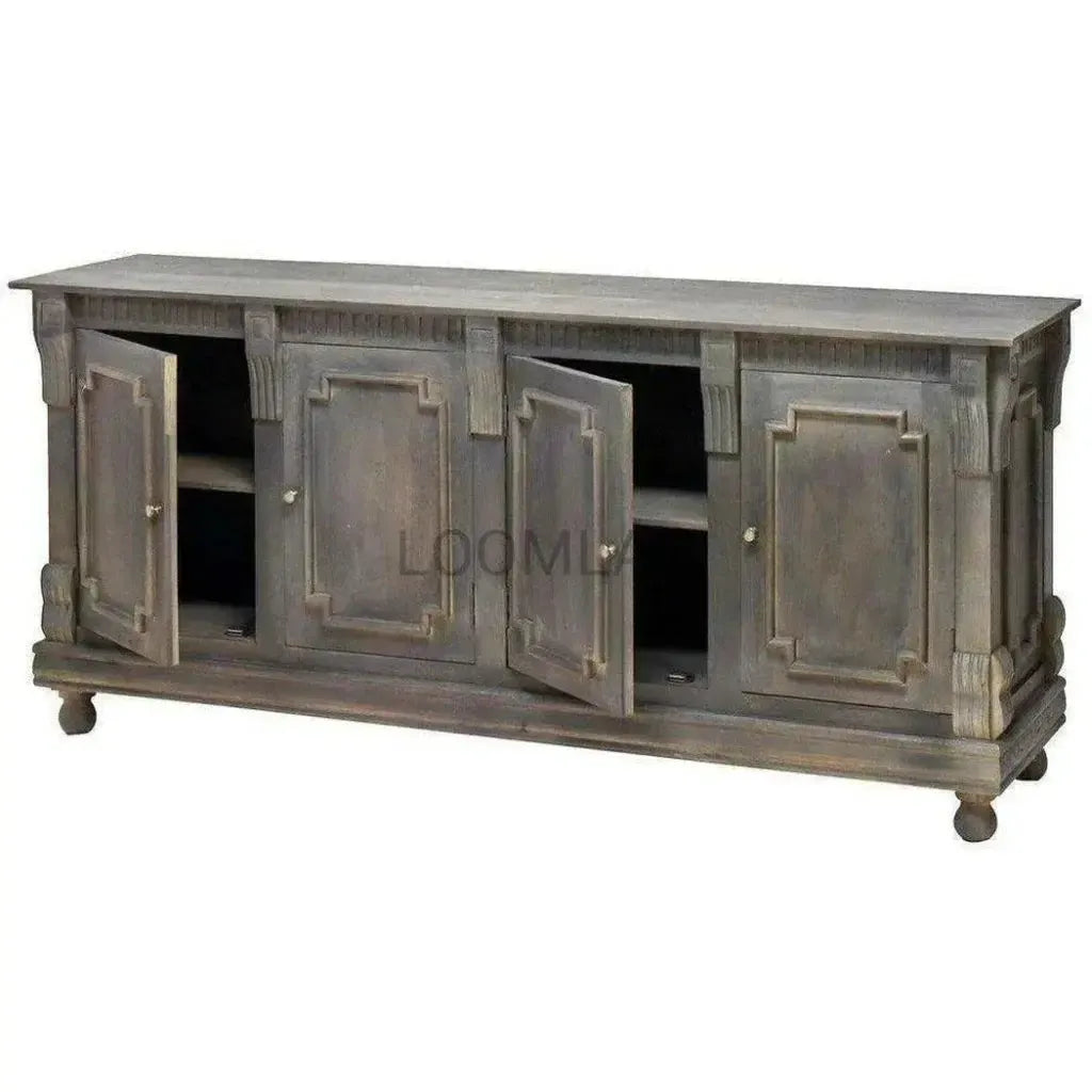 Melveryn Hand Carved Four Doors Sideboard