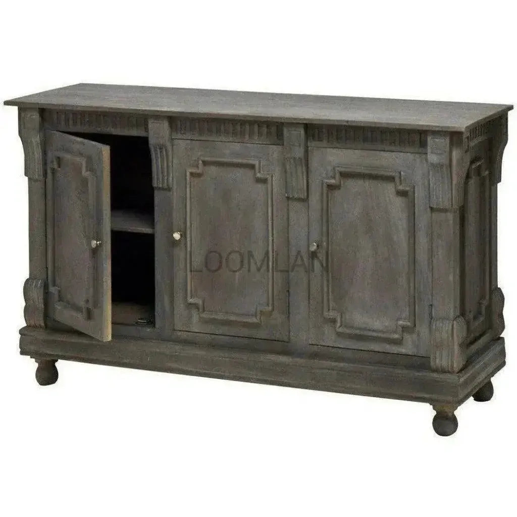 Melveryn Three Doors Grey Sideboard