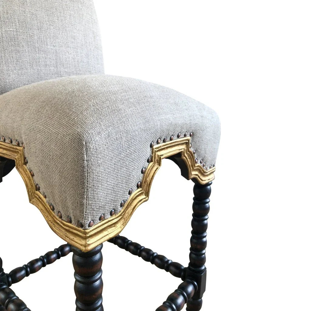 San Marco Cream Fabric Counter Stool