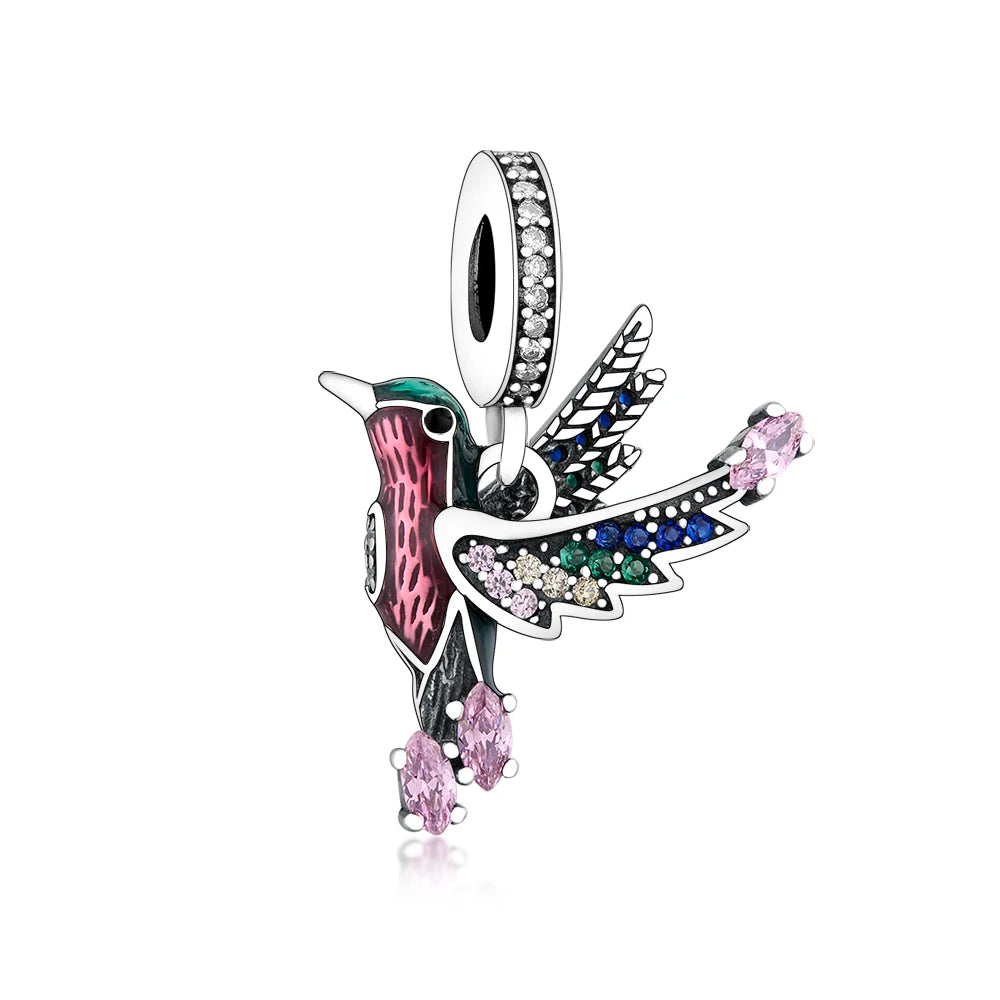 Fit Original Pan Charm Bracelet 925 Silver Rainbow Enamel Lorikeet Birrd Colorfull Parrot Bead For Making South Africa Berloque