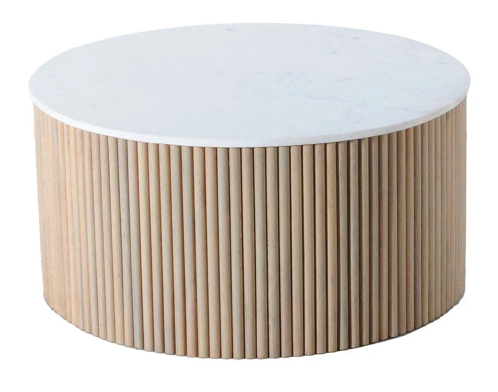 Trivana White Marble Top Coffee Table
