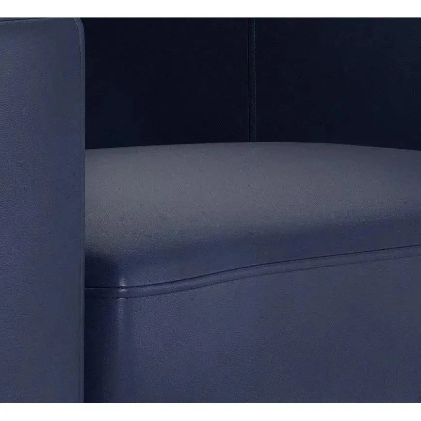 Waverly Modern Leather Couch With Track Arms