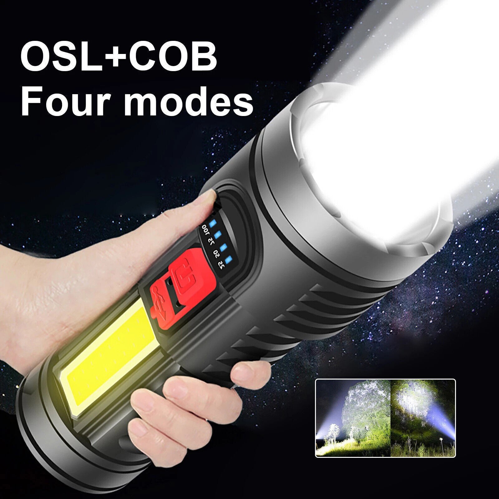 LED Flashlight Torch Rechargeable Work Light Built-in Battery Free Shipping Via DHL-Ground,cannot Be Shipped Via USPS With A Shipping Label