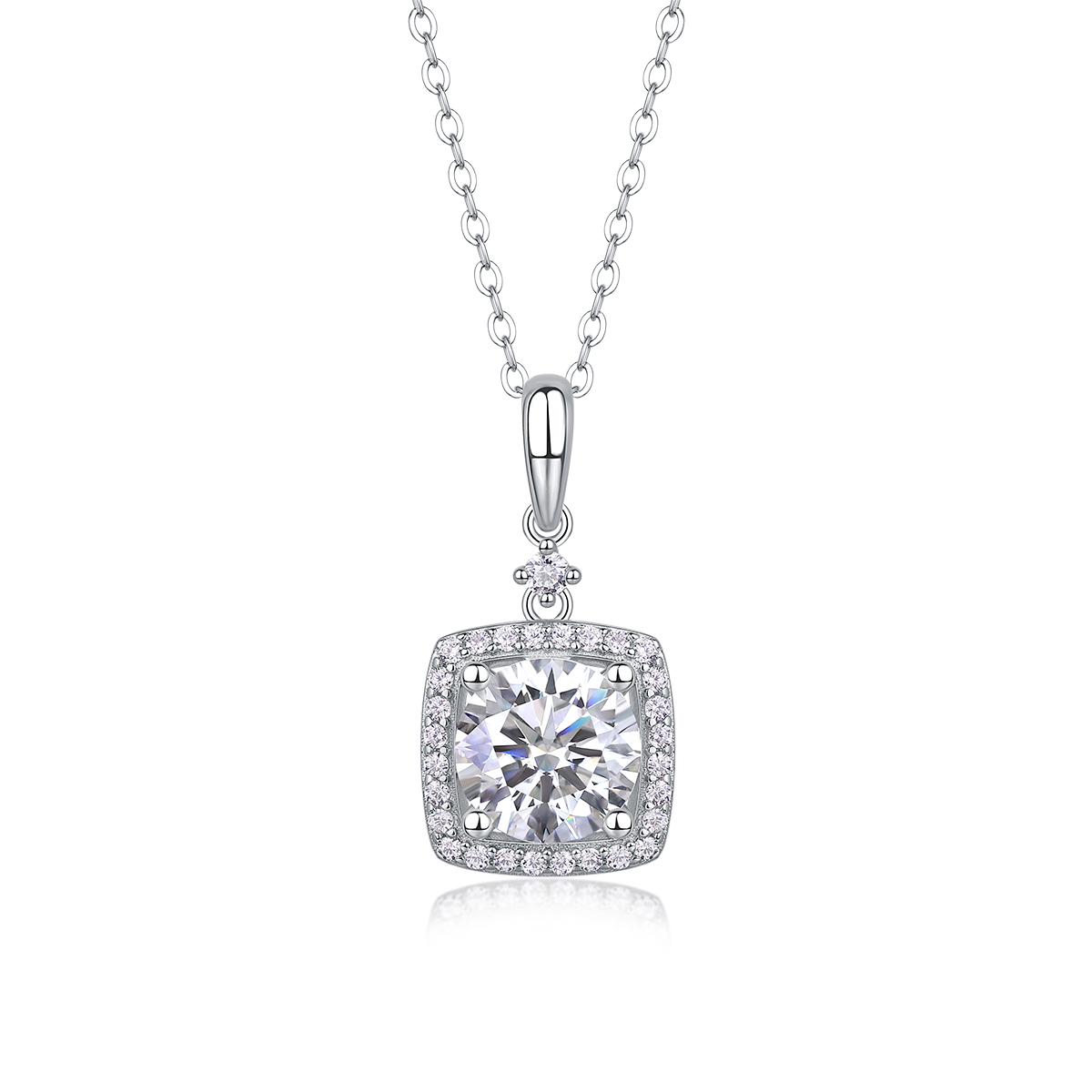 1Innocent Mary Luxury Fashion Diamond Pendant Necklace Set With Mosan Diamond Silver Ornaments Prohibit Tk Sales