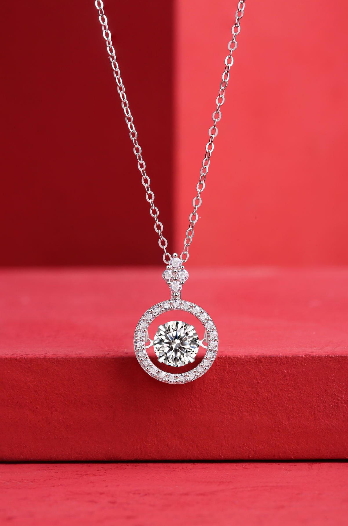 1Touch - A Fashionable And Trendy Jewelry Necklace Pendant Set With 1-carat Moissanite S925 Sterling Silver And Platinum Plating Prohibit Tk