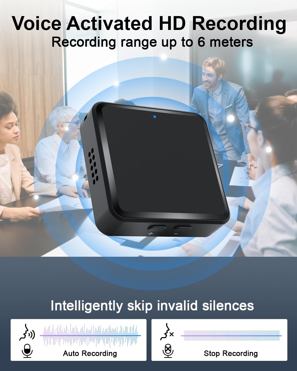 Magnetic Digital Voice Recorder With AI-Triple Noise Reduction,Portable Audio Recorder Compatible With Smart Cell Phone PC Recording Device
