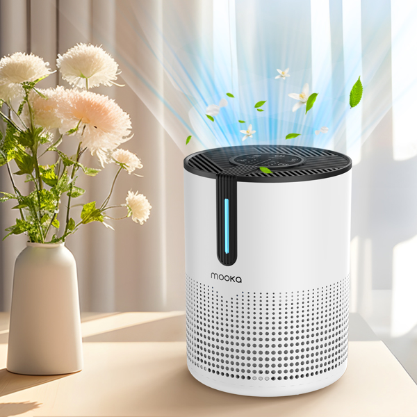 Amazon& Prohibited,No Weekend Orders. MOOKA 475Sq.ft Air Purifier Cleaner HEPA Filter Remove Odor Dust Mold Home Allergies Smog