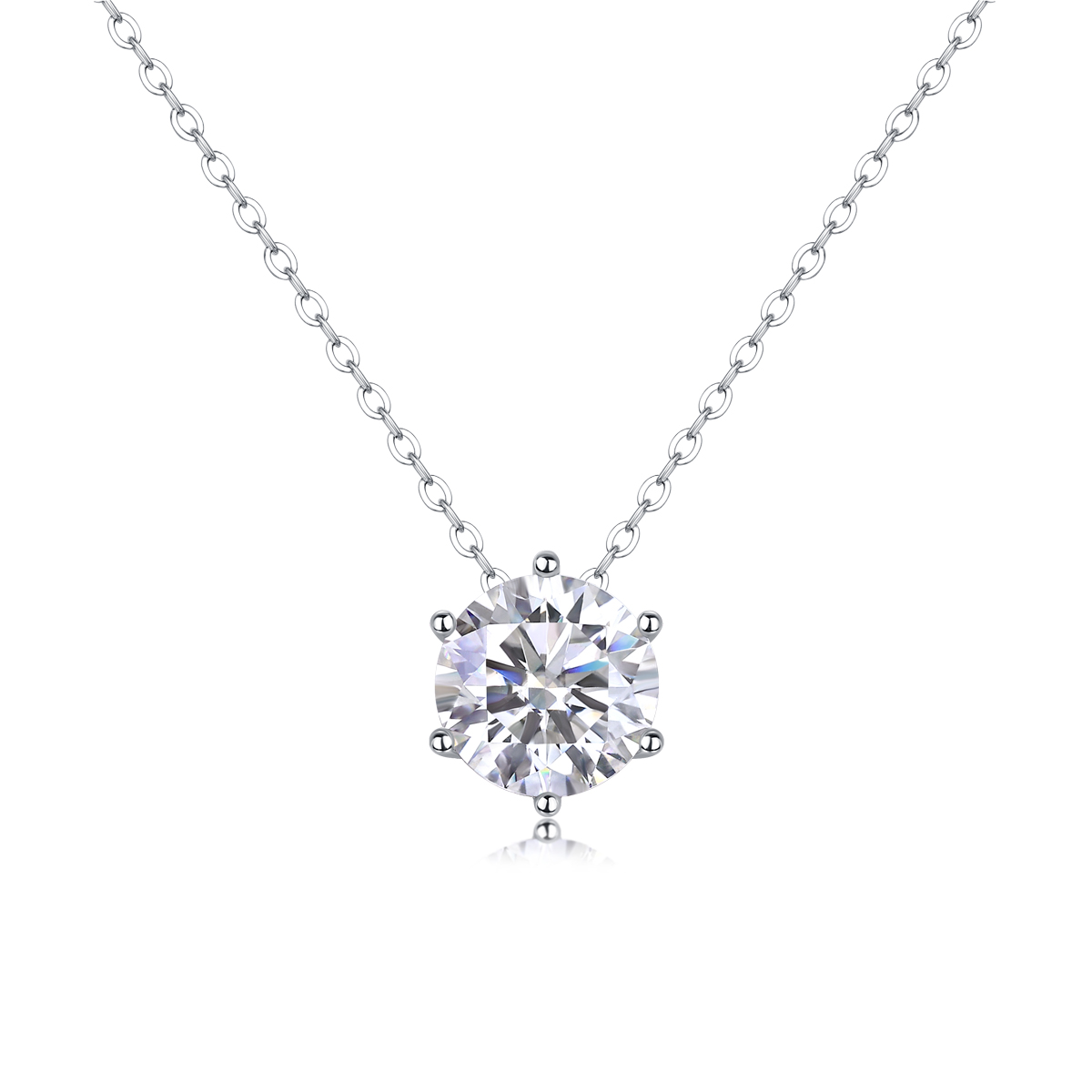 1Afternoon Rose Luxury Fashion Diamond Pendant Necklace Set With Mosan Diamond Silver Ornaments Prohibit Tk Sales