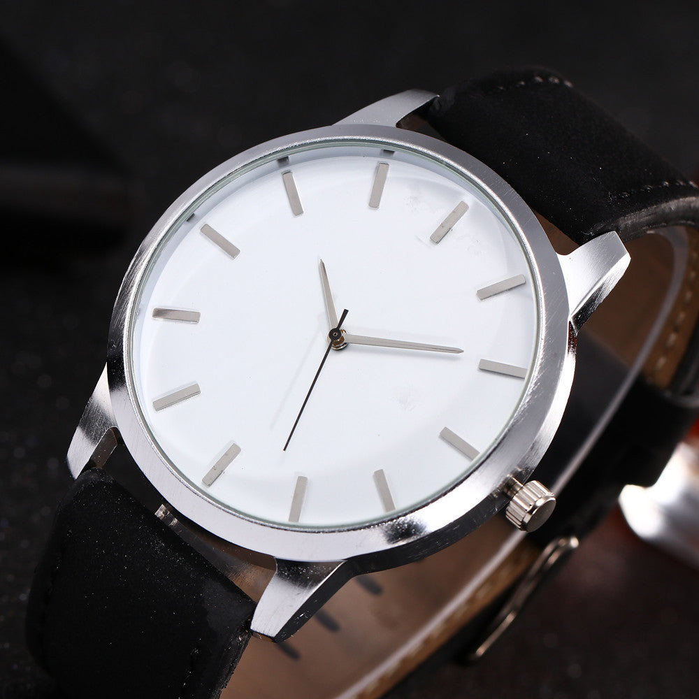 Men's Large Dial Military Sports Watch with Suede Strap
