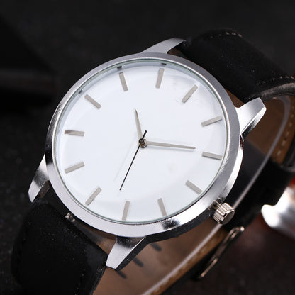 Men's Large Dial Military Sports Watch with Suede Strap