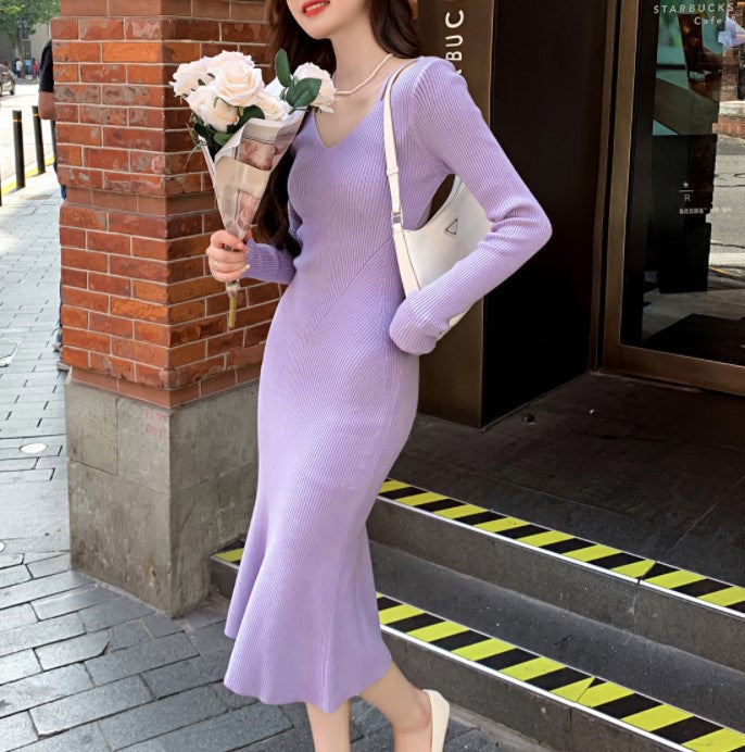 Elegant Purple Sheath Dress for Women