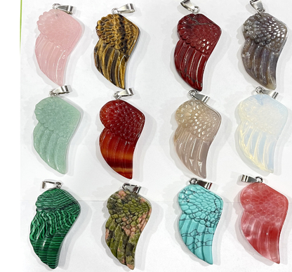 Handcrafted Angel Wing Shell Pendant Beaded Necklace