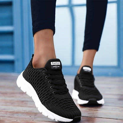 Lightweight Breathable Lace-Up Mesh Sneakers for Women