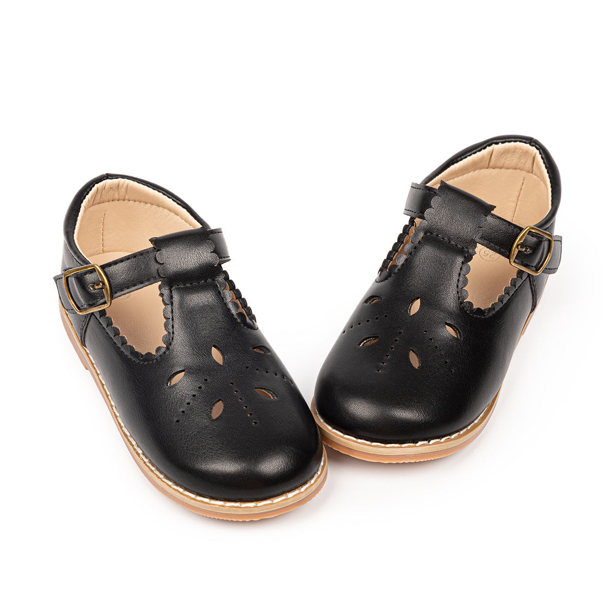 Girls Vintage Brogue Mary Jane Flat Dress Shoes