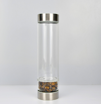 Creative Natural Colored Stone Glass Water Bottle