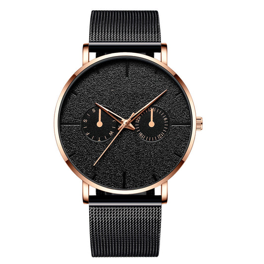 Men's Stylish Quartz Watch with Mesh Band