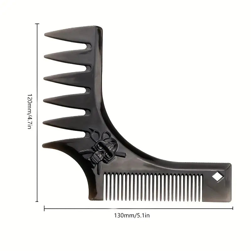Men's Beard Shaping Tool with Comb Template (Black)