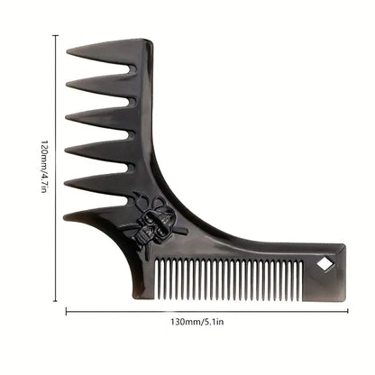 Men's Beard Shaping Tool with Comb Template (Black)
