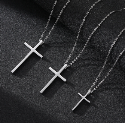 Titanium Steel Cross Necklace for Men's Fashion Style
