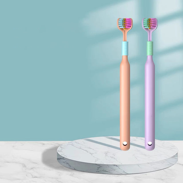 8pcs Soft Bristle Three-Sided Toothbrush Set for Oral Care