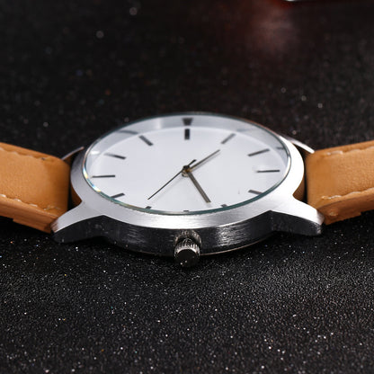 Men's Large Dial Military Sports Watch with Suede Strap