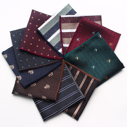 Striped Floral Pocket Square for Men's Suits