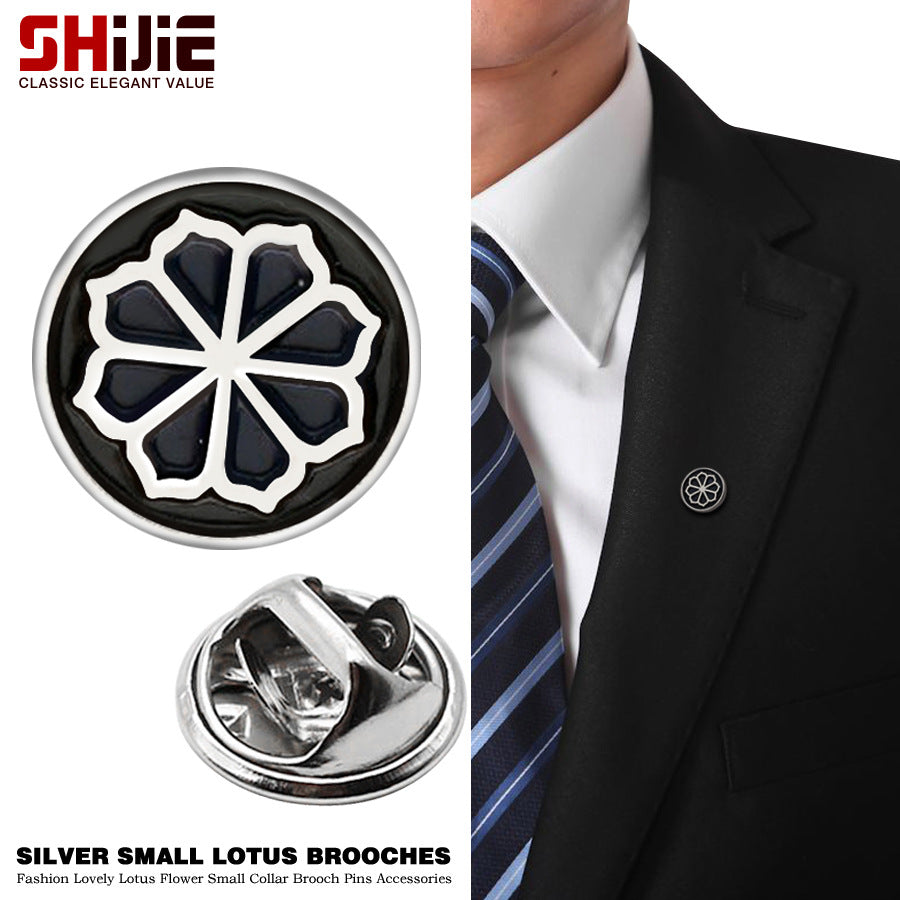 Mini Round Lotus Petal Brooch for Shirts and Suits