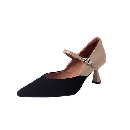 2022 Women's French Pointed Toe Color Block Heels
