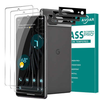 AVOAR [3+3 Pack Glass Screen Protector for Google Pixel 7 5G with Camera Lens Protector 3D Curved 6.3 inch 9H Tempered Glass for Google Pixel 7 Glass Screen Protector