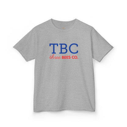 Kids Heavy Cotton Gildan Three Bees Co. in Blue and Red Hive Tee