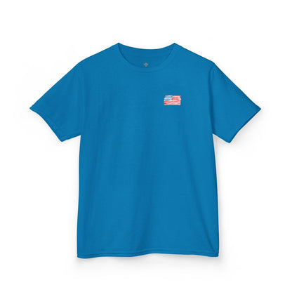 Bee Free American Flag with Bee Stars Short Sleeve Youth Unisex Hive Tee