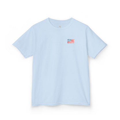 Bee Free American Flag with Bee Stars Short Sleeve Youth Unisex Hive Tee