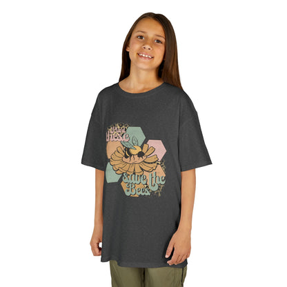 Kids Heavy Cotton Gildan 'Save the Bees' Graphic Hive Tee