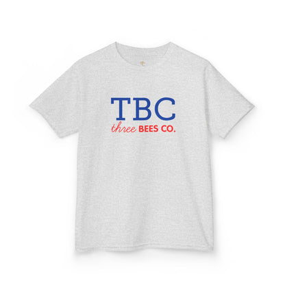Kids Heavy Cotton Gildan Three Bees Co. in Blue and Red Hive Tee