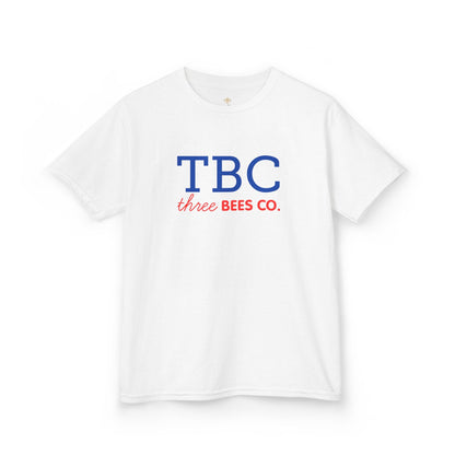 Kids Heavy Cotton Gildan Three Bees Co. in Blue and Red Hive Tee