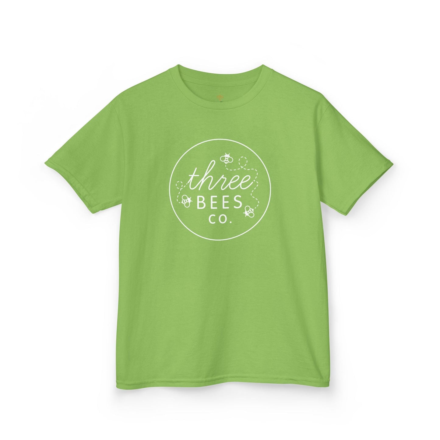 Kids Heavy Cotton Gildan Three Bees Classic Logo in White Hive Tee