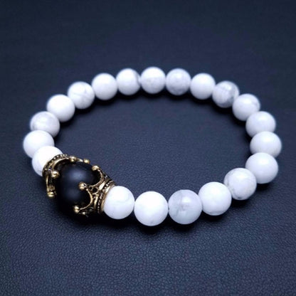 2019 New Men's Bracelet with Crown Tiger Eye Beads