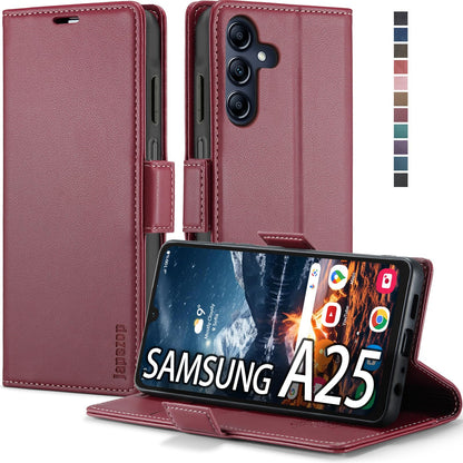 Samsung Galaxy A25 5G CaseSamsung Galaxy A25 5G Wallet Case with Card Holder [RFID Blocking] Kickstand MagneticLeather Flip Case Wallet for Samsung Galaxy A25 5G 6.5 Inch (Fashion Red)
