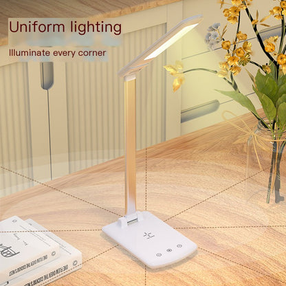 Smart Folding LED Desk Lamp with Wireless Charging