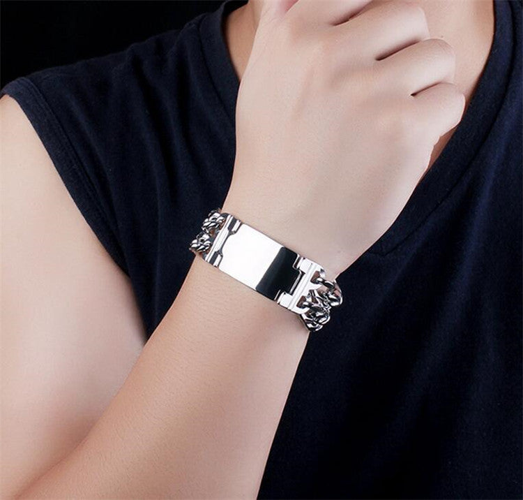 Classic Men's Titanium Steel Cross Bracelet (Wholesale)