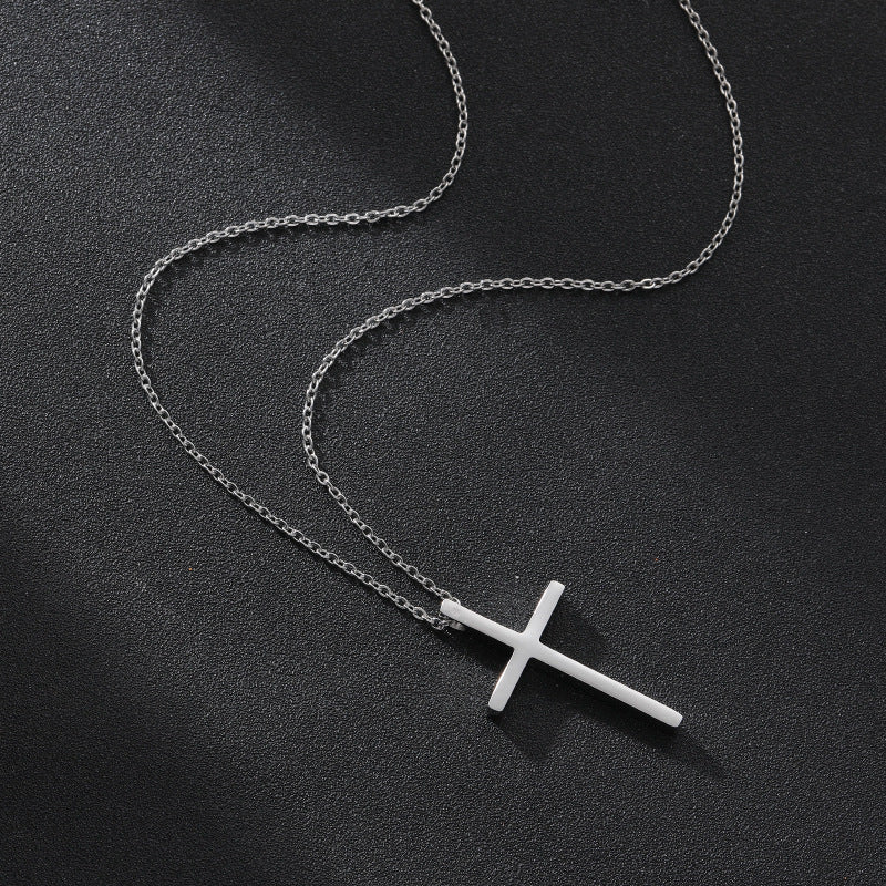 Titanium Steel Cross Necklace for Men's Fashion Style